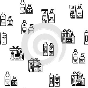 Cosmetics Package Beauty Product Vector Seamless Pattern