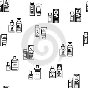 Cosmetics Package Beauty Product Vector Seamless Pattern