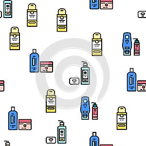 Cosmetics Package Beauty Product Vector Seamless Pattern