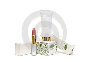 Cosmetics Packaging isolated on white background