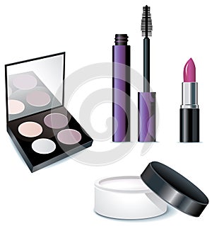 Cosmetics products isolated on a white