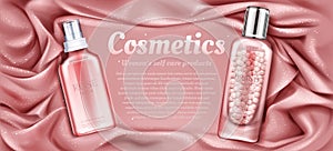 Cosmetics of rose water and primer with pearls