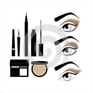 cosmetics. shadow. powder. mascara. eyeliner. eye makeup.