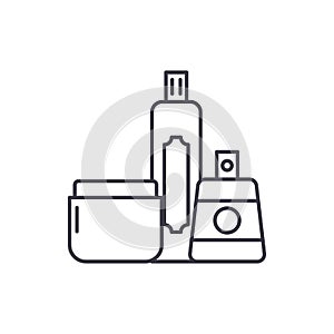 Cosmetics shop line icon concept. Cosmetics shop vector linear illustration, symbol, sign