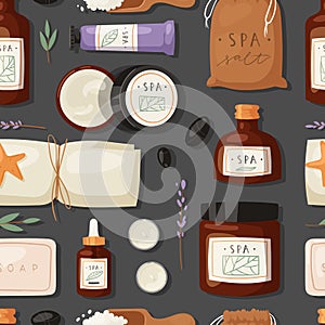 Cosmetics spa branding pack mockup natural body care bottle