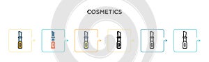 Cosmetics vector icon in 6 different modern styles. Black, two colored cosmetics icons designed in filled, outline, line and