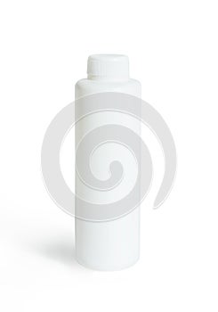Cosmetics white plastic bottle isolated over white background
