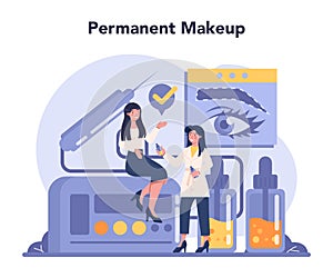 Cosmetologist concept, skin care. Permanent make up. Cosmetic