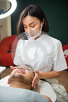cosmetology procedure for men with doctor