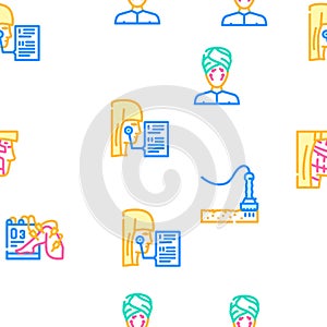 Cosmetology Treatment Procedure Icons Set Vector