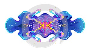 Cosmic Abstract Nebula Cloud, Starry Space Explosion, vector design Generative AI
