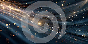 Cosmic Background Nebula Texture with Golden Light Rays