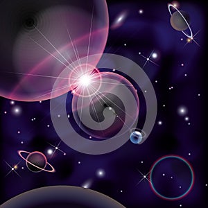 Cosmic Bright Background, space planets collision