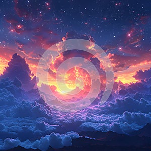 Cosmic Canvas: Abstract Digital Background