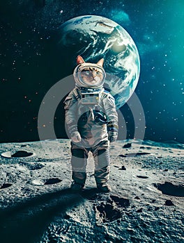 Cosmic Cat: Feline Astronaut in Space