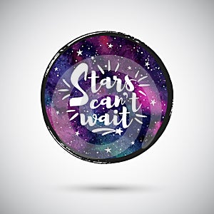 Cosmic circle shape background with motivation quote
