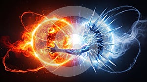 Cosmic clash of fire and ice forces in a dramatic celestial encounter