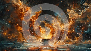 Cosmic coffee explosion - generative ai