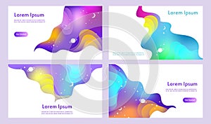 Cosmic colorful background. Gradient mesh. Set of abstract vector templates for web site, banner, landing, presentation.