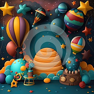 Cosmic colorfull vintage dream smash cake custom made crazy colors backdrop