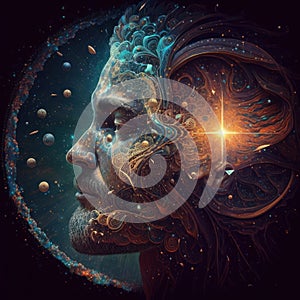Cosmic consciousness awakening epic divine evocative generative AI