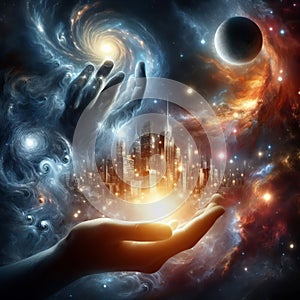 Cosmic Creation in Celestial Hands