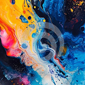 Cosmic Dance: The Vivid Play of Fluid Art