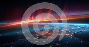 Aurora Borealis Over Earth