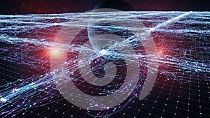 Is cosmic or digital evoking concepts of advanced technology or a