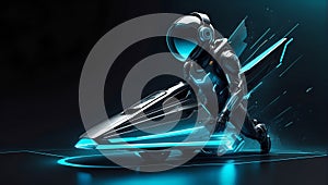 cosmic digital realm: 3D sci-fi web template. generative ai