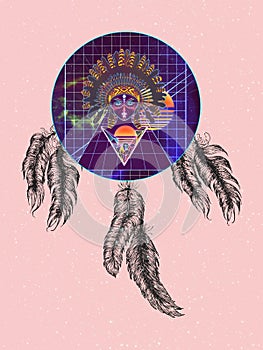 Cosmic Dreamcatcher with indian