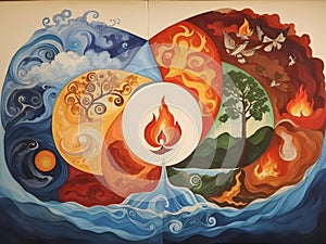 Cosmic Elements: A Tapestry of Air, Water, Fire, Earth, and Space