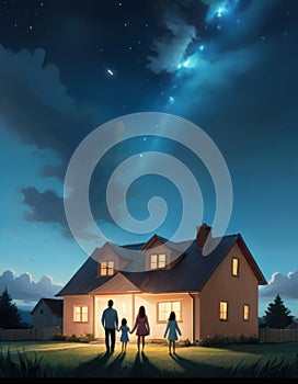 Cosmic Event over Family Home