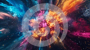 A Cosmic Explosion of Color and Light in a Starry Sky