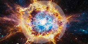 Cosmic Fire Explosion Nebula Background Image