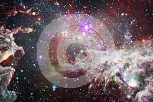 Cosmic galaxy background with nebulae, stardust and bright stars