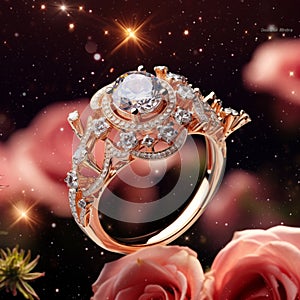 A_cosmic_garden_with_roses_arranged with ring