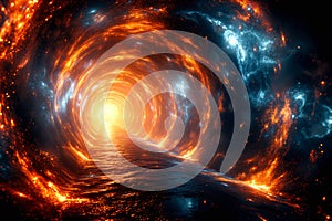 Cosmic gateway digital time quantum tunnel is space gateway for travel in space