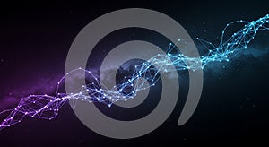 Cosmic glowing data visualization flow