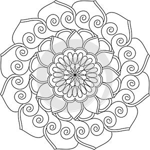 Cosmic Harmony mandala coloring book page for kdp book interior