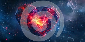 Cosmic Heart Nebula Love Wallpaper