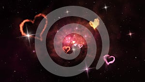 Cosmic hearts background