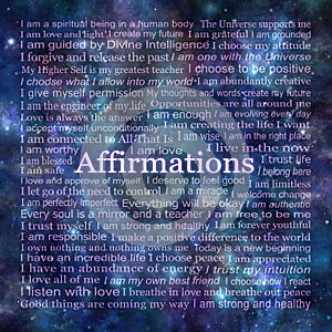 Cosmic I Am Affirmations Wall Art Healing Words