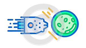 Cosmic impact event, asteroid collision and planetary defense, vector design Generative AI