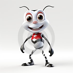 Cosmic Jester: 3d Render Cartoon Of Black And White Cartoon Insect