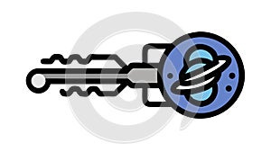 Cosmic Key to Unlock Universal Knowledge and Discovery, vector design Generative AI