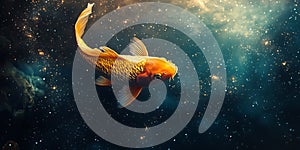 Cosmic Koi Fish Fantasy Art Wallpaper