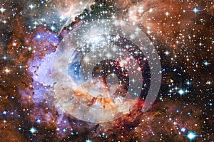 Cosmic landscape, colorful science fiction wallpaper with endless outer space