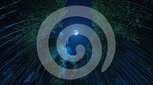 Starry sky with neon elements