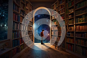 In the cosmic library where every thought, feeling, and possibility resides